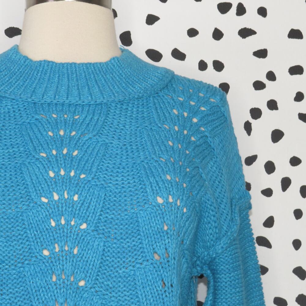 Free People Blue Bell Song Pullover Knit Cropped Sweater - Picture 4 of 12